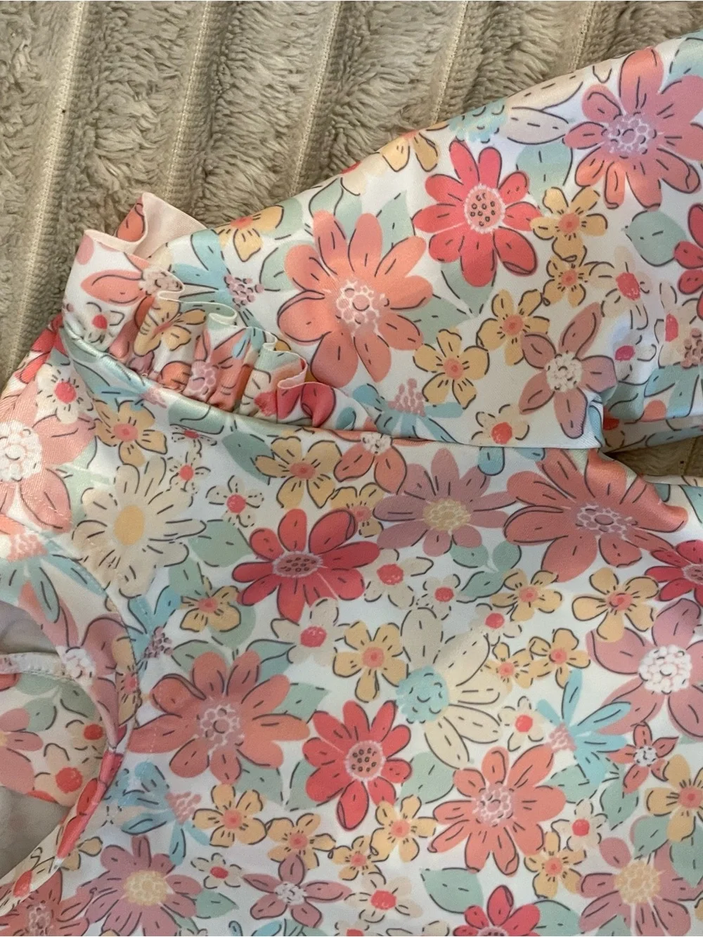 H&M Kids One-Piece Swimwear Set - Pastel Multicolor Stripes & Floral